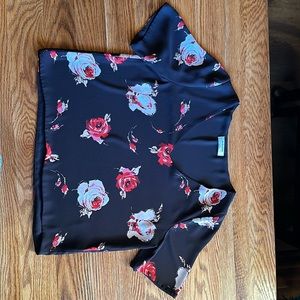 Brown w Pink & Red Fowers Babaton “Randy Blouse”